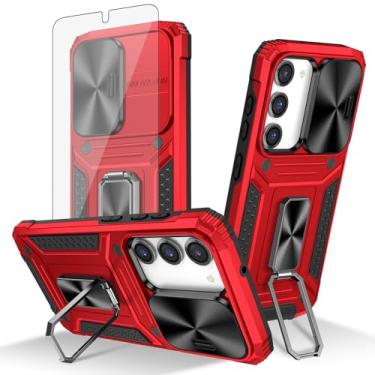 Imagem de Asuwish Capa de telefone para Samsung Galaxy S23 5G com capa deslizante para câmera protetora de tela de vidro temperado suporte de anel protetor de celular robusto S 23 23S GS23 G5 SM-S911U 6,1