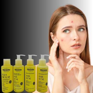 Imagem de Kit Facial AntiAcne Rhenuks Cosméticos  4 Produtos Ácido Hialurônico V