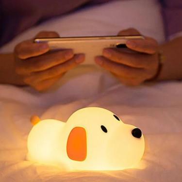 Imagem de Luminaria Abajur Cachorro Led Colorido Silicone Touch - Hxt