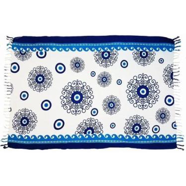 Imagem de Canga de Praia Olho Grego - Azul - Besakih, Azul, Branco