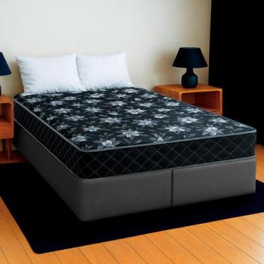 Imagem de Cama Box Casal Cinza + Colchão Paris D33 PoliConfort