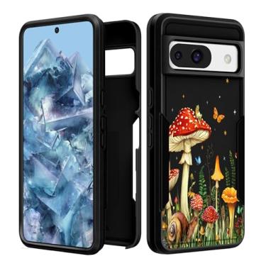 Imagem de Plakill Capa feminina para Google Pixel 8A - Capa feminina fofa kawaii estética design exclusivo lua cogumelo resistente à prova de choque de grau militar adolescentes para celular Google Pixel 8A