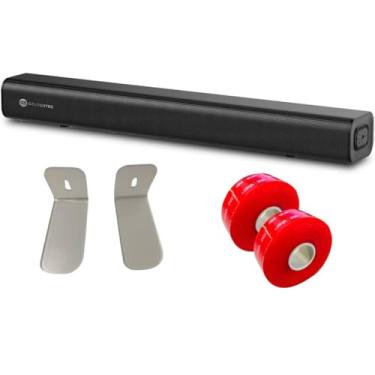 Imagem de Kit Soundbar 2.0 com Suporte de Acrílico, Fixação Sem Furos, Par de Suportes e Fita Adesiva 3M Compatível com Diversas Marcas, Design Moderno e Resistente