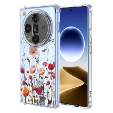 Imagem de RRXSYXL Capa para Oppo Find X7 Ultra 5G com estampa floral transparente, capa macia à prova de choque para Oppo Find X7 Ultra 5G, linda flor