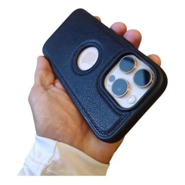 Imagem de Capinha de couro plutônio preta para iphone 16 pro max proteção