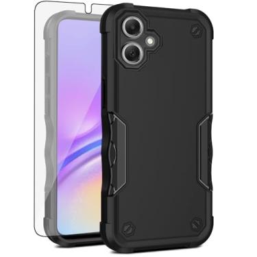 Imagem de Asuwish Capa de celular para Samsung Galaxy A06 5G com protetor de tela de vidro temperado, híbrida, fina, resistente, à prova de choque, rígida, protetora, resistente, acessórios móveis Ao6 A 06 4G