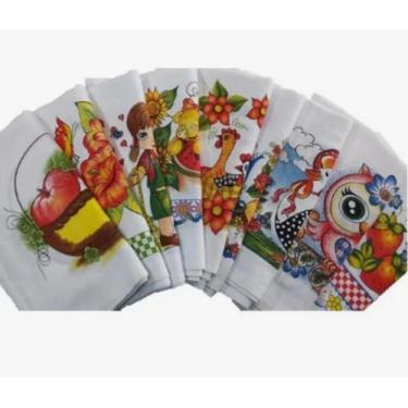 Imagem de Kit Pano De Prato Estampado Pé De Galinha Atacado 30un Maria Graciosa