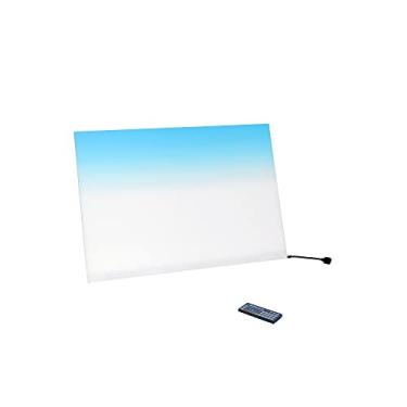 Imagem de FJARDE Tela de fundo de aquário com luz de fundo de tanque de peixe, para aquário sem aro, painel de cores gradiente ultrafino de 6 mm. Série RGB. 20 x 20 cm