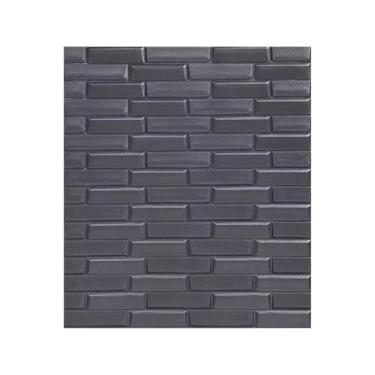 Imagem de Placa Adesiva para Parede Cozinha,Kit 10 Placas 3d Tijolo Branco Adesivo Autocolante DecoraçãO Quarto Sala Banheiro(PRETO 01)