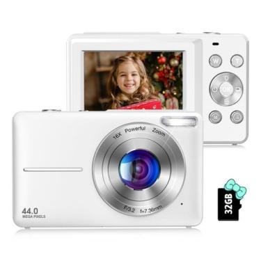 Imagem de Câmera digital Toberto 44MP 1080P para crianças com zoom 16X branco