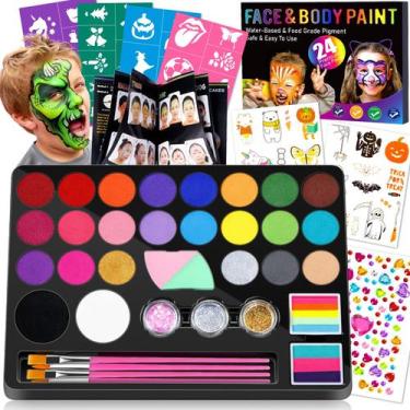 Imagem de Kit de pintura facial Drawdart 24 cores à base de água não tóxico