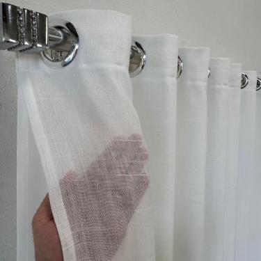 Imagem de Cortina Para Sala Quarto Janela Porta Voil Linho Com forro Microfibra 