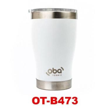 Imagem de Copo Térmico com Tampa 473ml Branco Oba Térmic OT-B473