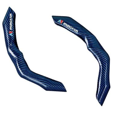 Imagem de Capa de volante gato fofo macio para mulheres menina couro rosa acessórios interiores automotivos ajuste universal 14,5 15 polegadas carro (azul)