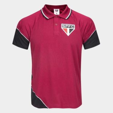 Imagem de Camisa Polo São Paulo Gallery Masculina - SPR, Bordô, GG