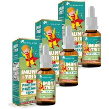 Imagem de Kit Com 03 - ImuniTrix Kids (Vitamina C + D + Zinco) 30ml Sabor Morang