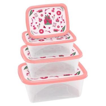 Imagem de Kit Pote Organizacionais Marmita Com Tampa Vedação Alimentos - Jaguar 