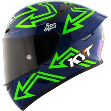 Imagem de Capacete KYT TT Course Manzi Azul e Verde, 62