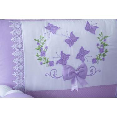 Imagem de kit de berço americano borboleta laço 9 peças modelo meia trança - rem