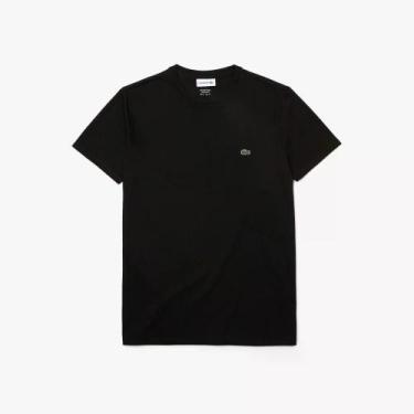 Imagem de Camiseta Lacoste de Algodão Pima, 2XL, Preto