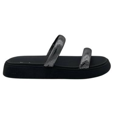 Imagem de Sandália Moleca Solado Duas Tiras Metalizadas, 36