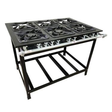 Imagem de Fogao 6 Bocas 40X40 Gold Cfzg-166 Gas Glp Baixa Pressao Perfil 10Cm De