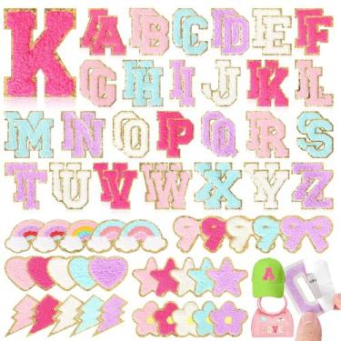 Imagem de Adesivos autoadesivos para letras de chenille para mochilas: Funcolor