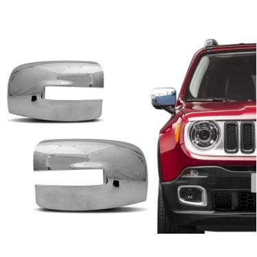 Imagem de Jogo Aplique Capa Cromada Retrovisor Jeep Renegade 2016