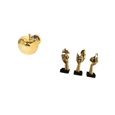 Imagem de Fenteer Escultura de Frutas, Estatueta de Cerâmica, Coleção de Decoração, Artesanato, Ornamento Delicado, Estátua de Mesa, Resina, Pensador, Arte Abstrata, Le