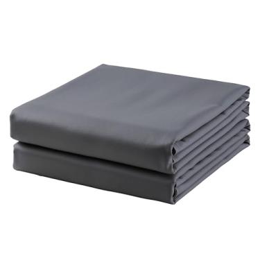 Imagem de Pacote com 2 lençóis inteiros de algodão, lençol de cima 100% algodão egípcio 600 fios, fresco e respirável, resistente a rugas, desbotamento e manchas (pacote completo com 2 unidades)