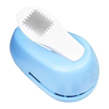 Imagem de predolo Furador de papel para borda de selo postal 8x5x5,4 cm Acessórios multiuso para arte em papel Alavanca de ação fácil de apertar, Azul