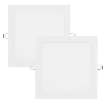 Imagem de Kit 2 Painel De Led Quadrado Embutir 12w Bivolt Taschibra 3000k Quente