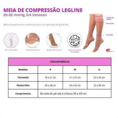 Imagem de Meia Antitrombo Compressora Conforto 20 30MmHg Pé Fechado Venosan, M