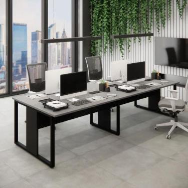 Imagem de Mesa de Escritório Plataforma 3,0m 4 Pessoas CSP Pés Metal - F5 Office