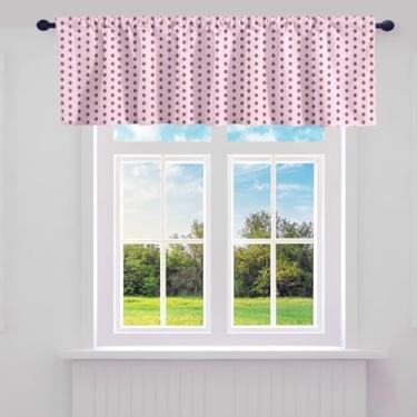 Imagem de Cortinas de saia de bolinhas marrons rosa, círculos geométricos, linhas, listras, para crianças, adolescentes, adultos, simples, feminino, bolinhas, decorações, para quarto, banheiro, 132 cm C x 45 cm