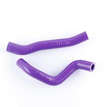 Imagem de XAJINGSU Kit de mangueira de refrigeração de radiador de silicone compatível com Kawasaki KFX450R KFX 450 2008-2013 2 peças, 11 cores (roxo)