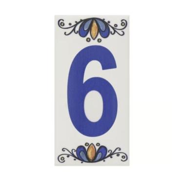 Imagem de Número Residencial Cerâmico Gabriela 15cm Número N°6