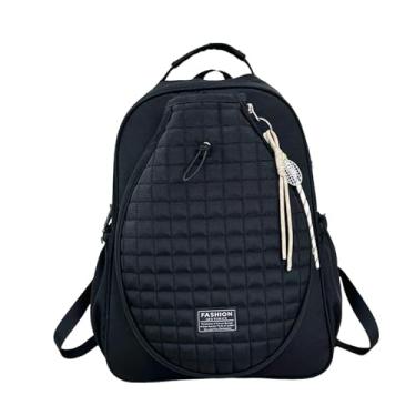 Imagem de IEUDNS Bolsa de tênis, capa para raquete, organizador de equipamentos esportivos para atividades ao ar livre, mochila de tênis versátil com zíper suave e, Preto com Pingente
