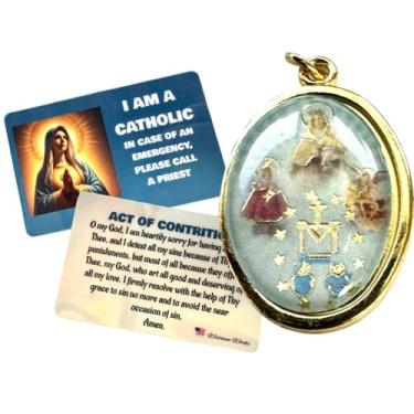 Imagem de Westmon Works Conjunto de medalhas de quatro vias Medalhão italiano de dupla face com cartão sagrado laminado