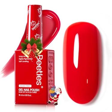 Imagem de Esmalte de gel vermelho Beetles – Esmalte de gel de inverno, sem hema, clássico, Natal, cor vermelha, lâmpada de imersão de LED UV, 15 ml, faça você mesmo, manicure em casa, presente de salão para