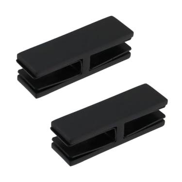 Imagem de Antrader Braçadeira de vidro para corrimão, grampo de vidro 304 suportes de clipes de corrimão de aço inoxidável para cerca, balaustrada, deck de varanda, 180 graus, preto, 2 peças