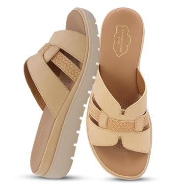 Imagem de YOKI Sandália plataforma TUNSA-14 Wedge – Sandálias femininas sem cadarço com alça trançada H-Band e palmilha confortável, Bege, 40