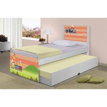 Imagem de Bicama Juvenil Adesivada Trenzinho Com Colchões