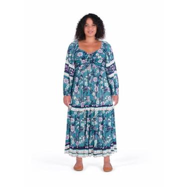 Imagem de City Chic Vestido feminino - Lyra Border, Borda azul, 25 Plus Size