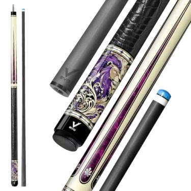 Imagem de Taco de sinuca de fibra de carbono EVO Beast, bastões de piscina de baixa deflexão com junta de 3/8 x 8 pinos, ponta de 12,5 mm, ponta padrão Time, envoltório de couro de microfibra