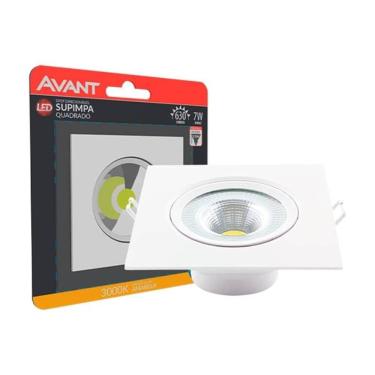Imagem de Spot Led Embutir Quadrado Bivolt 7w 3000k Avant
