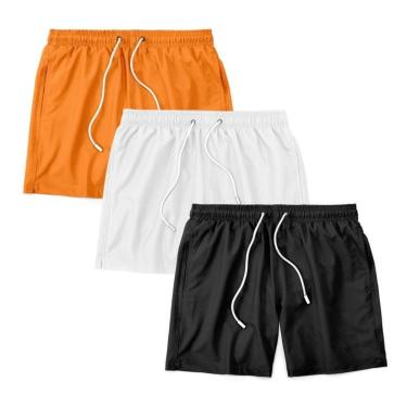 Imagem de Kit 3 Shorts Bermuda Masculino Tactel Liso Praia Academia-Masculino