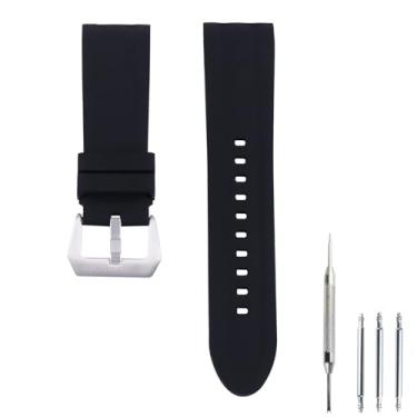 Imagem de Czjiaqh Pulseira masculina de silicone de 26 mm compatível com a série Invicta Watch Series Outdoor Sports à prova d'água, acessórios femininos de borracha (preto)