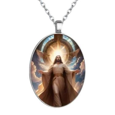 Imagem de Pingente de Natal vintage de liga de zinco - Símbolo portátil de fé com a Sagrada Família. Um design atemporal para homens e mulheres., Adjustable, Metal, Sem Pedra Preciosa