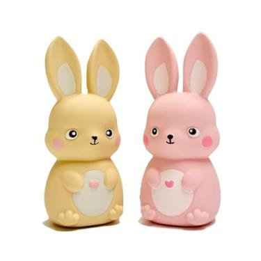 Imagem de GOSUNY TOYS Brinquedos de borracha para cães que rangem, brinquedos de látex para cães, coelhinho da Páscoa, pequeno, pacote com 2